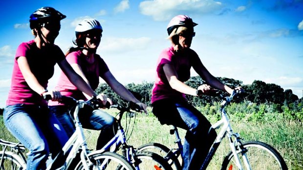 Riding high ... setting out on the cycleways around Rutherglen.