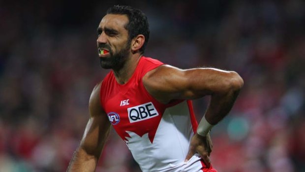 Turning point ... Adam Goodes booted five majors but injury kept him off the field for the bulk of the final term.