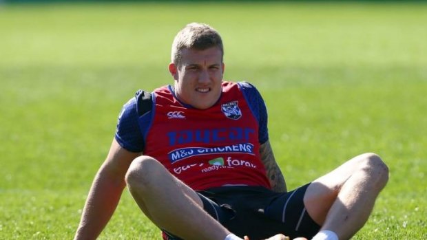 Done it the hard way: Canterbury's Trent Hodkinson.