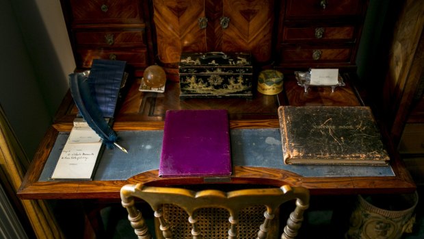 Writing desk in the "boudoir" of Dame Nellie Melba at Coombe Cottage, Coldstream.