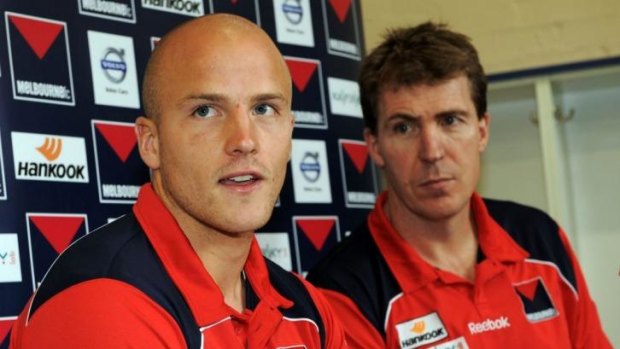 Nathan Jones with the late Jim Stynes in 2009.