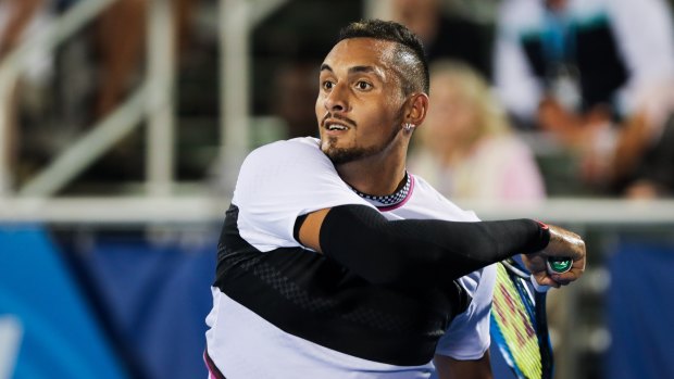 Standard: Nick Kyrgios has had a run-in with a linesperson during his second-round loss in Florida.