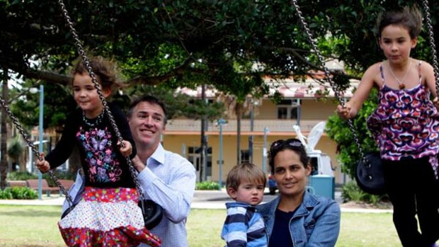 Family guy ... Rob Oakeshott with his wife Sara-Jane and children Olivia, 4,   Angus, 20 months, and Sophie, 6