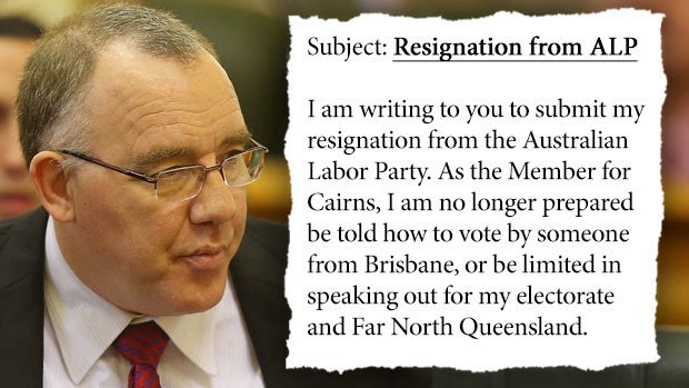 Cairns MP Rob Pyne has quit the Labor Party and will sit on the crossbench in Queensland's hung parliament.