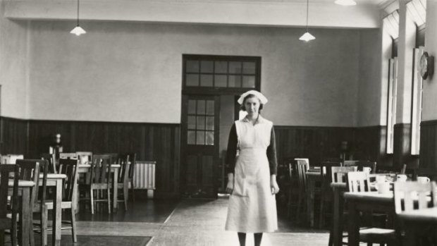 Bundoora Repatriation Mental Hospital, Ward Dining Room, in the 1930s.