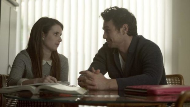 Malign encounter: Emma Roberts (April) and James Franco (Mr B) in <i>Palo Alto</i>.