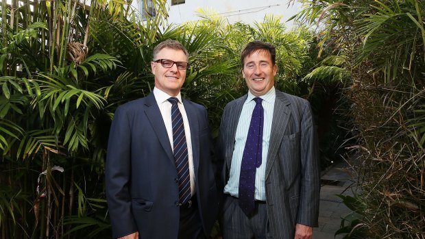 Mark Paton (left) from FIIG Securities with Mark Carnegie. 
