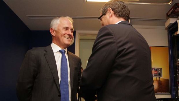 Shadow Minister for Communications and Broadband Malcolm Turnbull and Communications Minister Senator Stephen Conroy cross paths in March. In an online forum on Monday they debated the merits of their competing broadband plans.