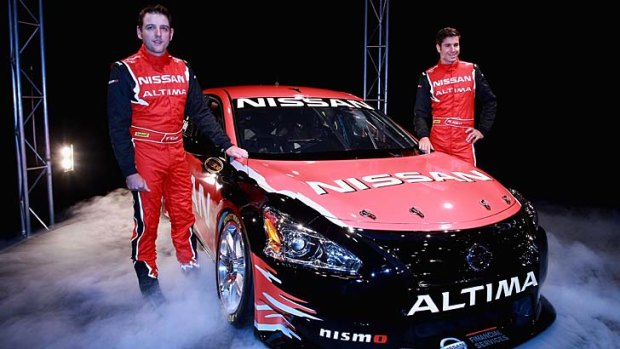 Todd Kelly and Rick Kelly at the Nissan V8 Supercar launch in October last year.