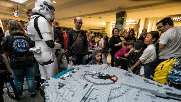 International Star Wars Day was celebrated a day early in Melbourne, with a group effort to build a massive Lego Millennium Falcon on Sunday.