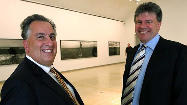 Flair for art ... David Coe, right, with businessman Simon Mordant at the Museum of Contemporary Art.