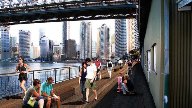 An artist's impression of the revamped Howard Smith Wharves.