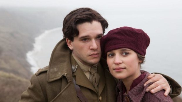 Roland Leighton (Kit Harington) and  Vera Brittain's (Alicia Vikander) romance is rudely interrupted by World War I in <i> Testament of Youth</i>.