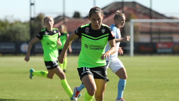 Canberra United coach Rae Dower wants answers from the FFA after Ashleigh Sykes [pictured] was controversially denied two goals against Adelaide last Saturday.  