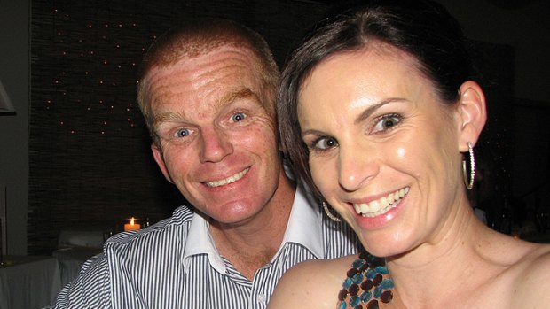 Senior Constable Damian Leeding with his wife, Sonya, in this photo supplied by the Leeding family.