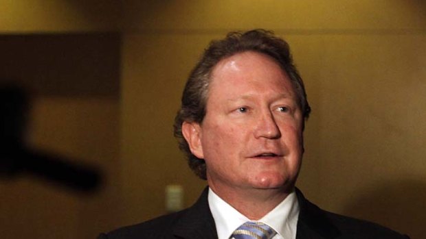Andrew Forrest said he was speaking out now because there had been nothing to critique until the draft legislation was released.