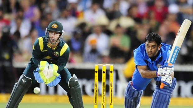 India's M.S. Dhoni led his side to a close win over Australia.