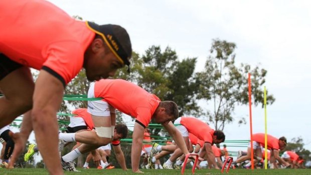 In the frame: The Springboks train in Perth this week for their match against Australia on Saturday night.