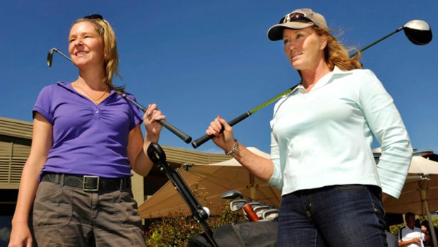 Michelle King and Suzanne Velk, at Lakeside Golf Club, believe Tiger Woods should be given help not brickbats.