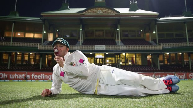 Michael Clarke poses with the urn at the Sydney Cricket Ground.