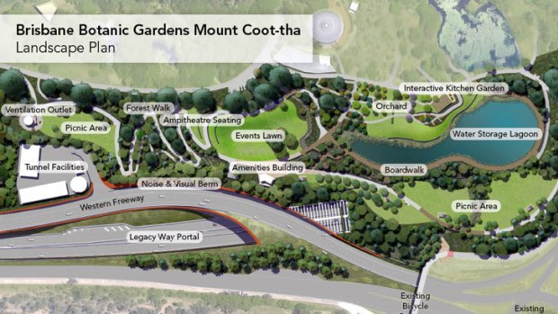 An artists' impression of the new-look Botanic Gardens at Mt Coot-tha.