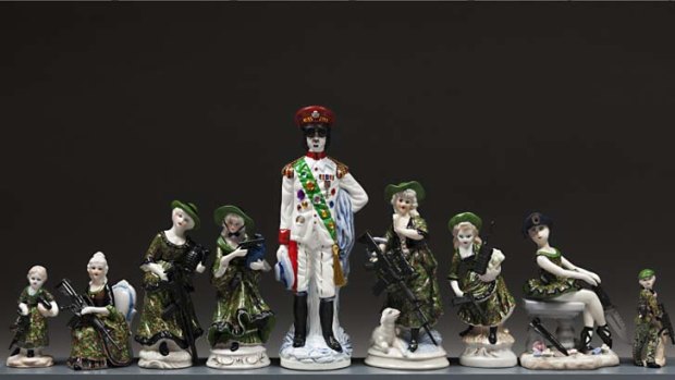 Gaddafi and friends ... Penny Byrne's figurines.