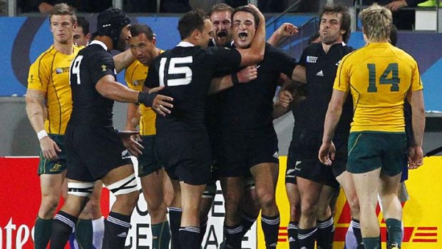 Victory &#8230; the All Blacks' win in last year's World Cup semi-final.