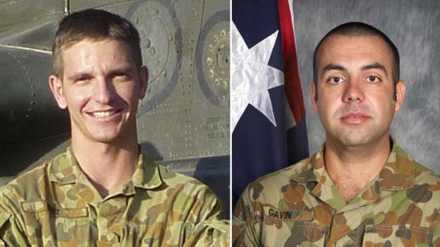 Proud servicemen ... Corporal Ashley Birt and Lance-Corporal Luke Gavin.