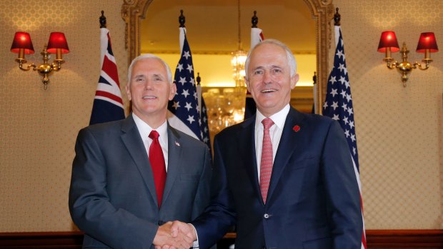 US Vice-President Mike Pence told Prime Minister Malcolm Turnbull the US will not relent until the Korean peninsula is free of nuclear weapons.