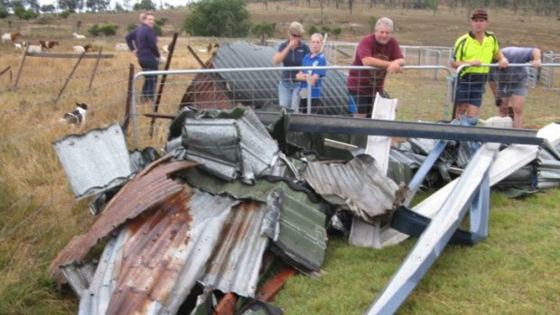 Damage caused by the severe thunderstorm at Gayndah.