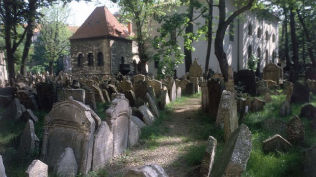 Prague's Old Jewish Cemetery in the Old Town.