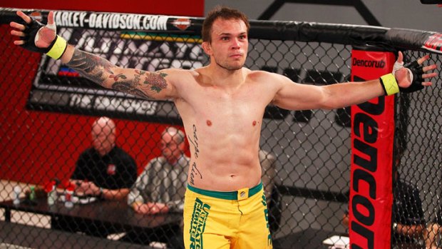 Ben Alloway celebrates a victory on TUF: The Smashes.