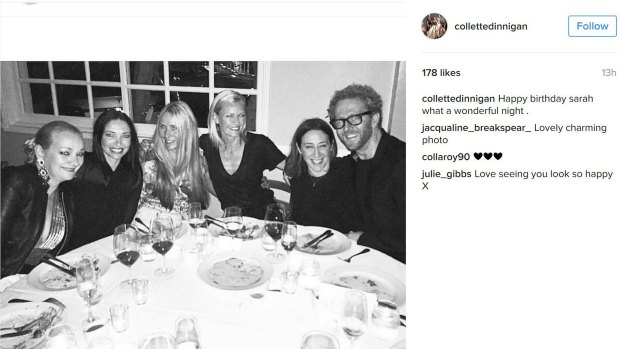 Sarah Murdoch's birthday dinner at swanky Santa Monica restaurant Giorgio Baldi with Collette Dinnigan, Erica Packer and Edwina McCann.