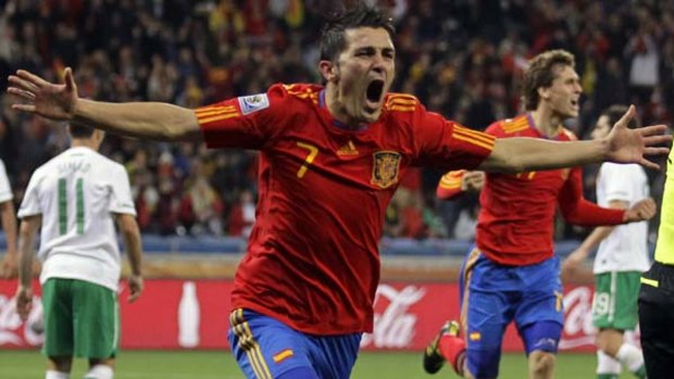Goal hero ... Spain's David Villa.