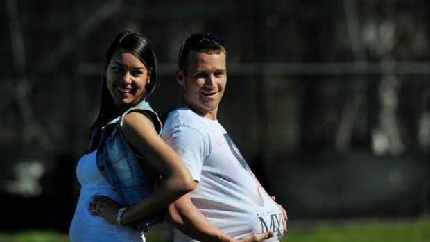 Putting it in perspective ... Matt Giteau and wife Bianca, both from sporting families, are looking forward to becoming parents.