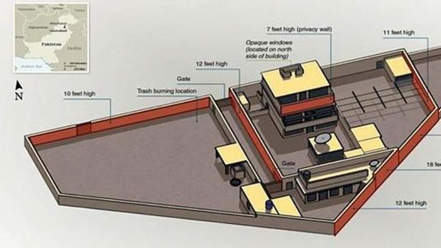 A diagram from the CIA shows the layout of Osama bin Laden's compound.