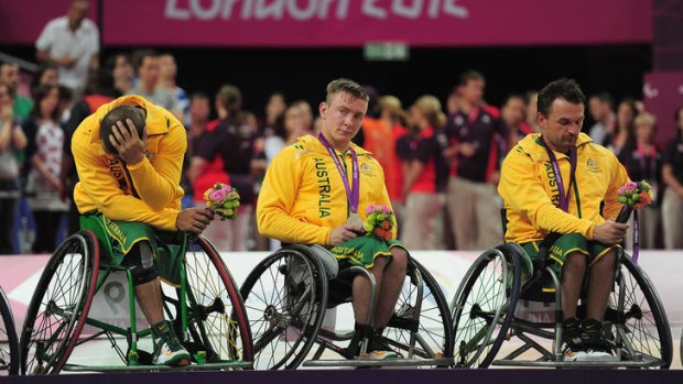 Dejected ... (left to right) Tristan Knowles, Jannik Blair and Tige Simmons of Australia.