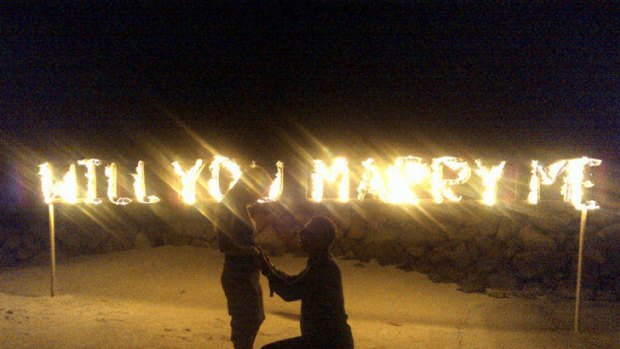 Sweet sensation ... Holly Valance's twitpic of Nick Candy's proposal.