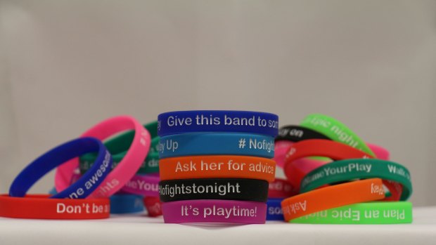 Griffith University Professor Sharyn Rundle-Thiele is handing out 19,000 wristbands to Schoolies in 2016 to test a selection of positive messages.