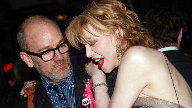 Michael Stipe and Courtney Love attend the 2011 Creative Time Spring Gala Benefit at Highline Stages on May 5, 2011 in NYC.