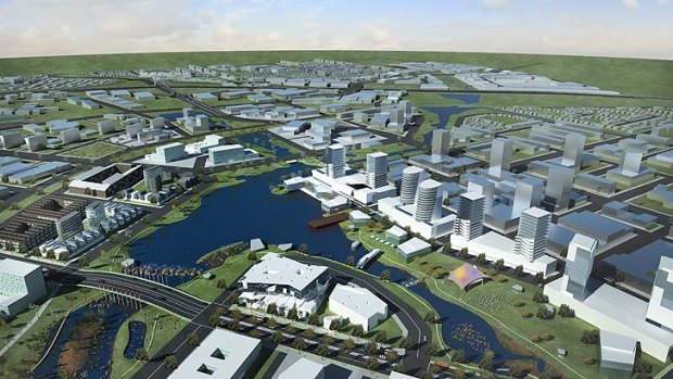 'Capital of the west' ... The proposed East Werribee project includes plans for 20,000 residents, 50,000 jobs - but no new train station.