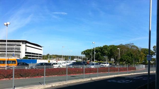 Traffic builds up at Brisbane Airport.