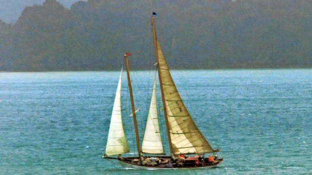 The father of a woman aboard the schooner Nina (seen here in 2012) believes a text message suggests the missing yacht is nearing the Australian coast.