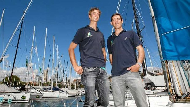 Blow-ins: Olympic duo Mathew Belcher and Will Ryan at Rushcutters Bay.