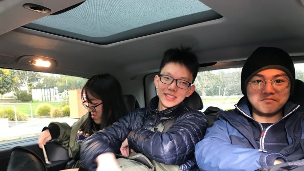 Paddington Bilingual School students Pi and Tony on their way to the ACT Scaling Test earlier this year.