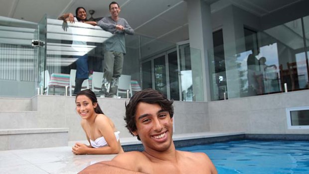 Pool of talent taking it easy &#8230; Sahmiha and Jarrod Axe, with their parents Anita and Michael. Jarrod says his parents helped him to be self-motivated.
