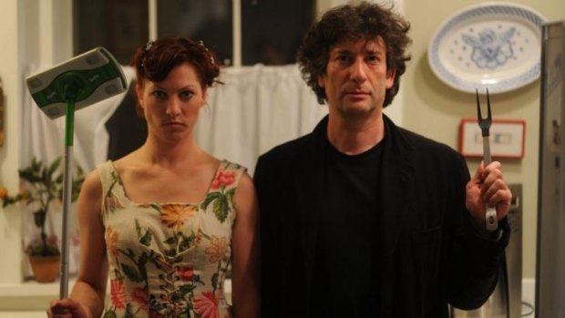 Amanda Palmer and Neil Gaiman during the filming of <i>Who Killed Amanda Palmer.</i>