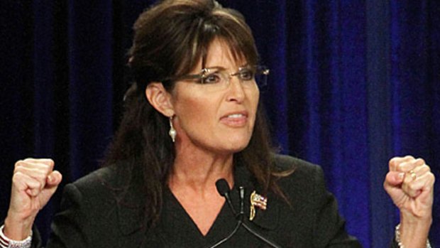 Sarah Palin speaks at the Republican National Committee in California earlier this month.