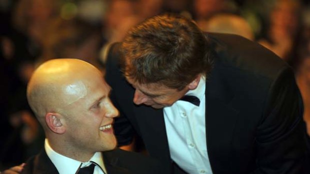 Before the rift: Gary Ablett and Mark Thompson at the 2009 Brownlow Medal count.