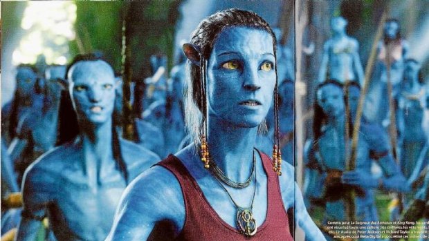 Subtle as a sledgehammer: Sigourney Weaver as her otherworldly Na'vi self in <i>Avatar</i>. 
